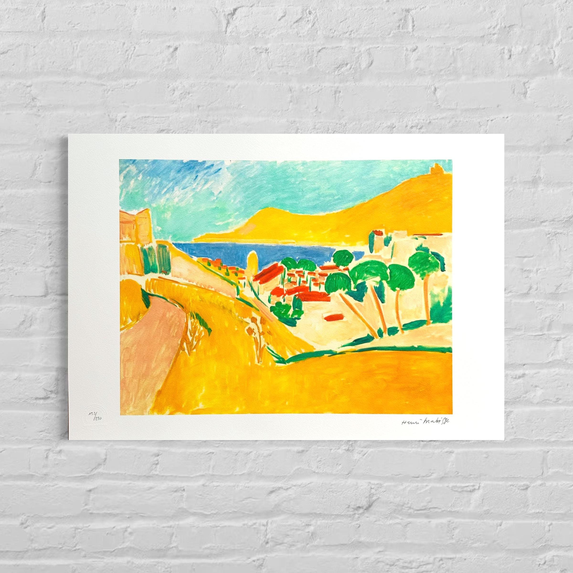 Genummerde editie HENRI MATISSE "collioure en Août" Gesigneerd - Certificaat - Limited lithografie - Franse kunstenaar - after